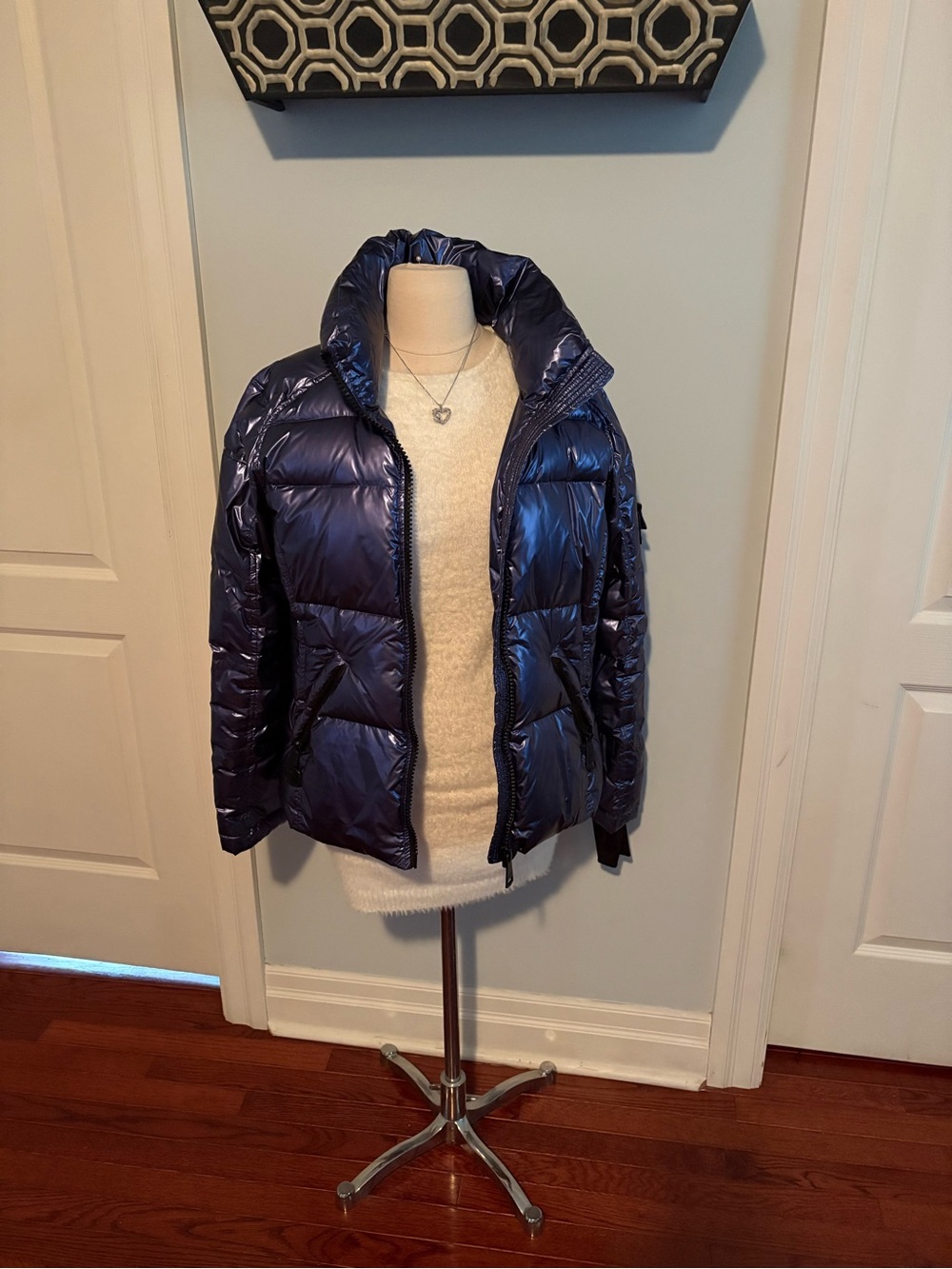 SAM. Shiny Navy Puffer Jacket - Women's Coat